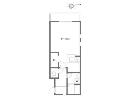 レシェル八千代台(ワンルーム/3階)の間取り写真