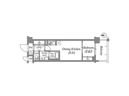 アドバンス京都クラッセ(1DK/6階)の間取り写真