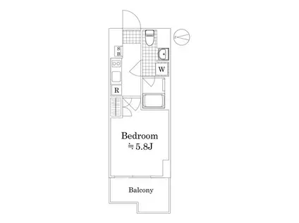 GENOVIA 川口元郷(1K/7階)の間取り写真