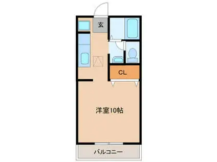 ビューラーハウス(ワンルーム/1階)の間取り写真