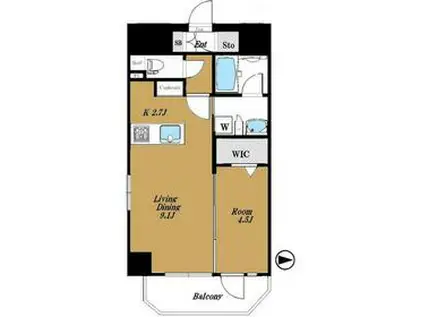 アルテシモ リーノ(1LDK/7階)の間取り写真