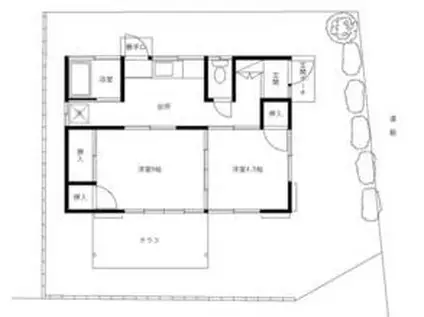 東海道本線 大船駅 バス乗車時間：10分 渡内第三会館前バス停で下車 徒歩4分 1階建 築55年(2K)の間取り写真