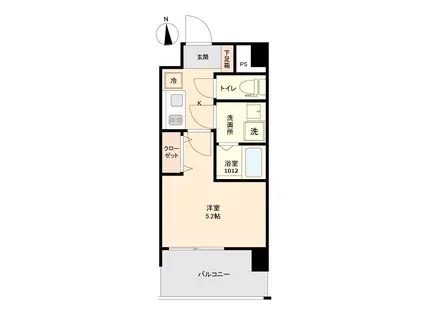 LIVE CASA姪浜(1K/5階)の間取り写真