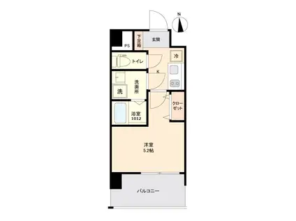 LIVE CASA姪浜(1K/7階)の間取り写真