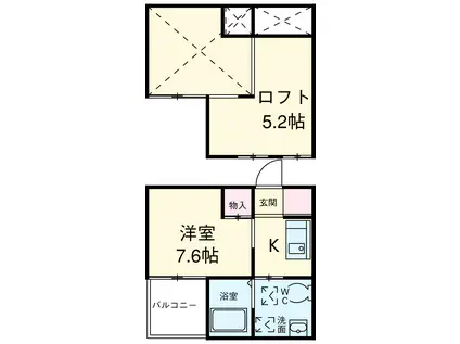 HAUS RUHE 高畑(ワンルーム/1階)の間取り写真