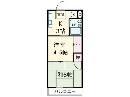 玄武堂ビル(2K/2階)の間取り写真