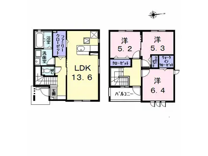 名古屋市名港線 日比野駅(名古屋市営) 徒歩6分 2階建 新築(3LDK)の間取り写真