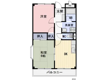 御駒ハイツ(2DK/3階)の間取り写真