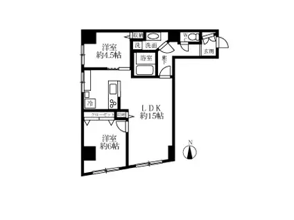 パールハイツ笹塚(2K/7階)の間取り写真