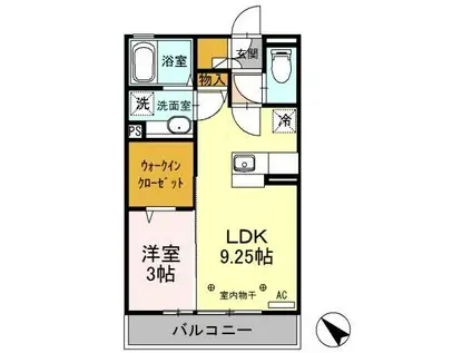 ガッティーノ(1LDK/2階)の間取り写真
