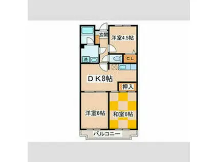 ファミーユ高幡橋(3DK/1階)の間取り写真