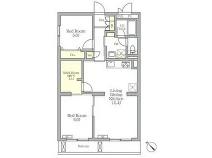 メゾンカルム中落合ノース(2SLDK/2階)の間取り写真