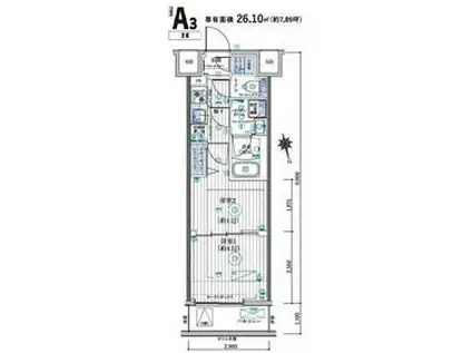 MAXIV CROS 高島平 MIRAIS(2K/3階)の間取り写真