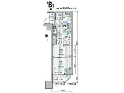 MAXIV CROS 高島平 MIRAIS(2K/3階)の間取り写真