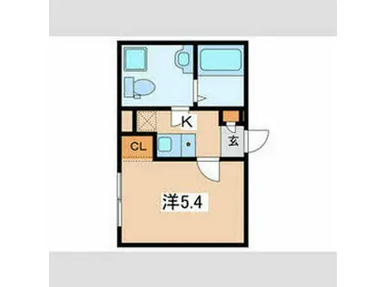 グランパーク品川戸越(1K/-1階)の間取り写真