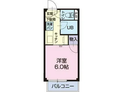 サープラスワン サザンクロス(1K/2階)の間取り写真