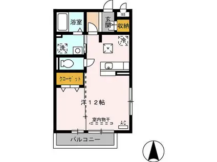 セジュール北島(ワンルーム/1階)の間取り写真