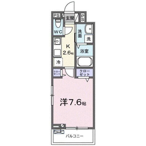 ヒカルサ三郷中央(1K/3階)の間取り写真
