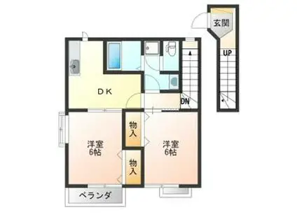 東ハイツ2(2DK/2階)の間取り写真