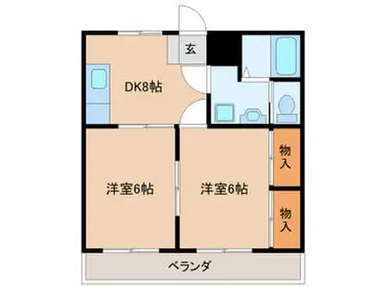 アキヨマンション(2DK/2階)の間取り写真