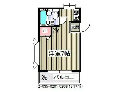 ローズアパート(ワンルーム/2階)の間取り写真