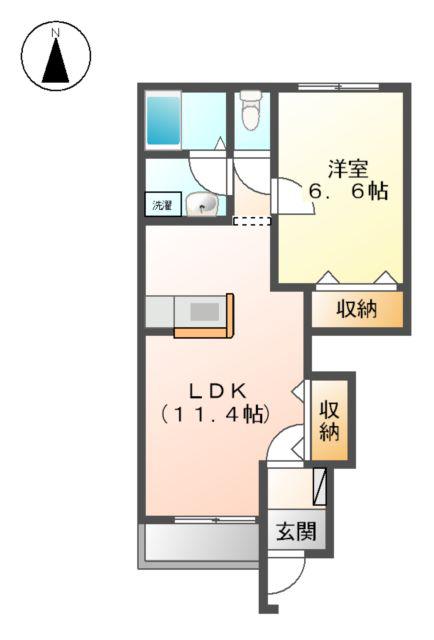 パストラル(1LDK/1階)の間取り写真