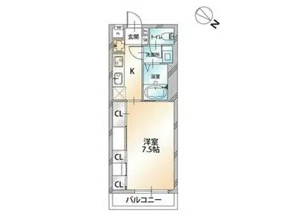 ハビテ清瀬(1K/1階)の間取り写真