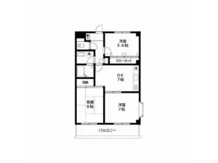 グランドール調布(3DK/2階)の間取り写真