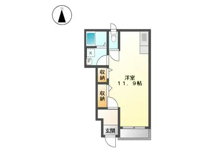 LARK(ワンルーム/1階)の間取り写真