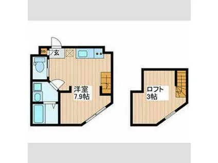 夢のヴィオレット(ワンルーム/1階)の間取り写真