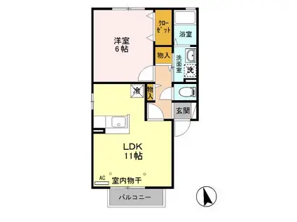 エスポワールⅠ(1LDK/2階)の間取り写真