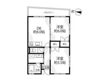 NKコート(2DK/3階)の間取り写真