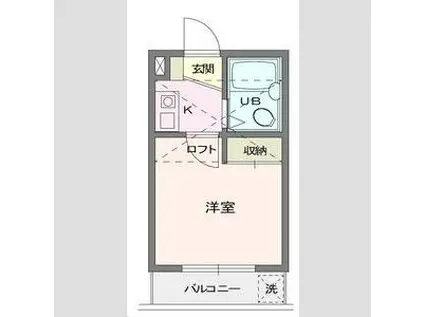ジュネパレス北越谷第09(1K/2階)の間取り写真