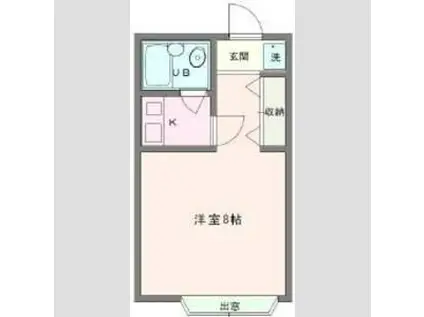 VIVAパレス清水公園(1K/1階)の間取り写真