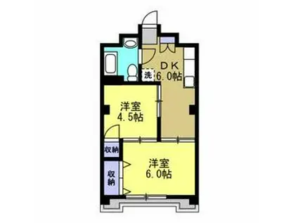 第2ロイヤルマンション(2DK/5階)の間取り写真