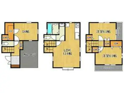 東海道本線 大船駅 バス乗車時間：7分 公会堂前バス停で下車 徒歩9分 3階建 築21年(2SLDK)の間取り写真