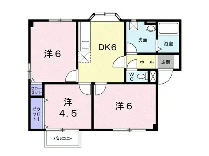 プラドールネオアサヒ(3DK/2階)の間取り写真