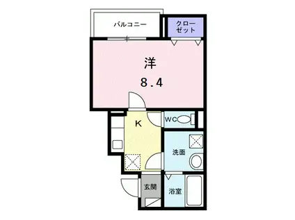 ヒカルサ京都北山栗栖(1K/3階)の間取り写真