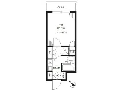 藤和シティコープ新大塚2(1K/7階)の間取り写真