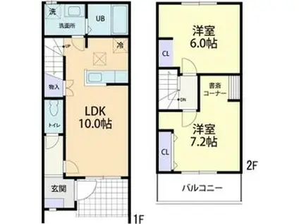 メゾン・ラフィネ Ⅱ(2LDK/1階)の間取り写真