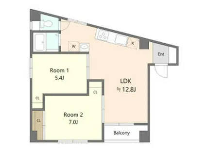 MAISON HOSOYAMA(2LDK/5階)の間取り写真