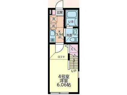 REPLEX堀之内(1K/1階)の間取り写真