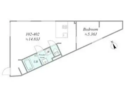 TRIAS329(1LDK/1階)の間取り写真