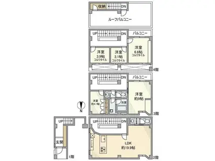 総武・中央緩行線 錦糸町駅 徒歩7分 4階建 築37年(5LDK)の間取り写真