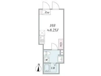 URBAN CUBE 木場(1K/1階)の間取り写真