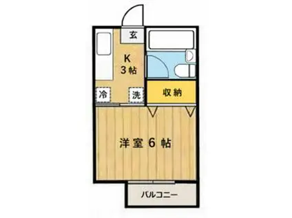 柏パークハイムA(1K/2階)の間取り写真