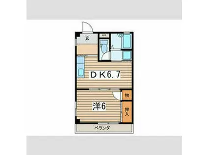 第二横溝ビル(1DK/4階)の間取り写真