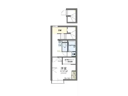 レオパレス鍋山(1K/2階)の間取り写真