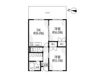 NKコート(2DK/3階)の間取り写真