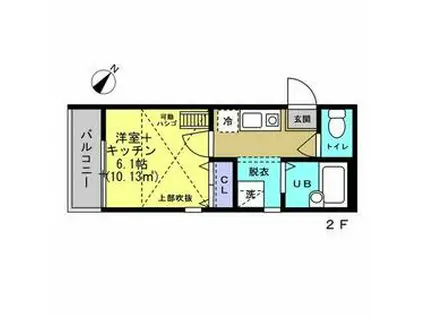 EXCEL新狭山Ⅰ(1K/2階)の間取り写真